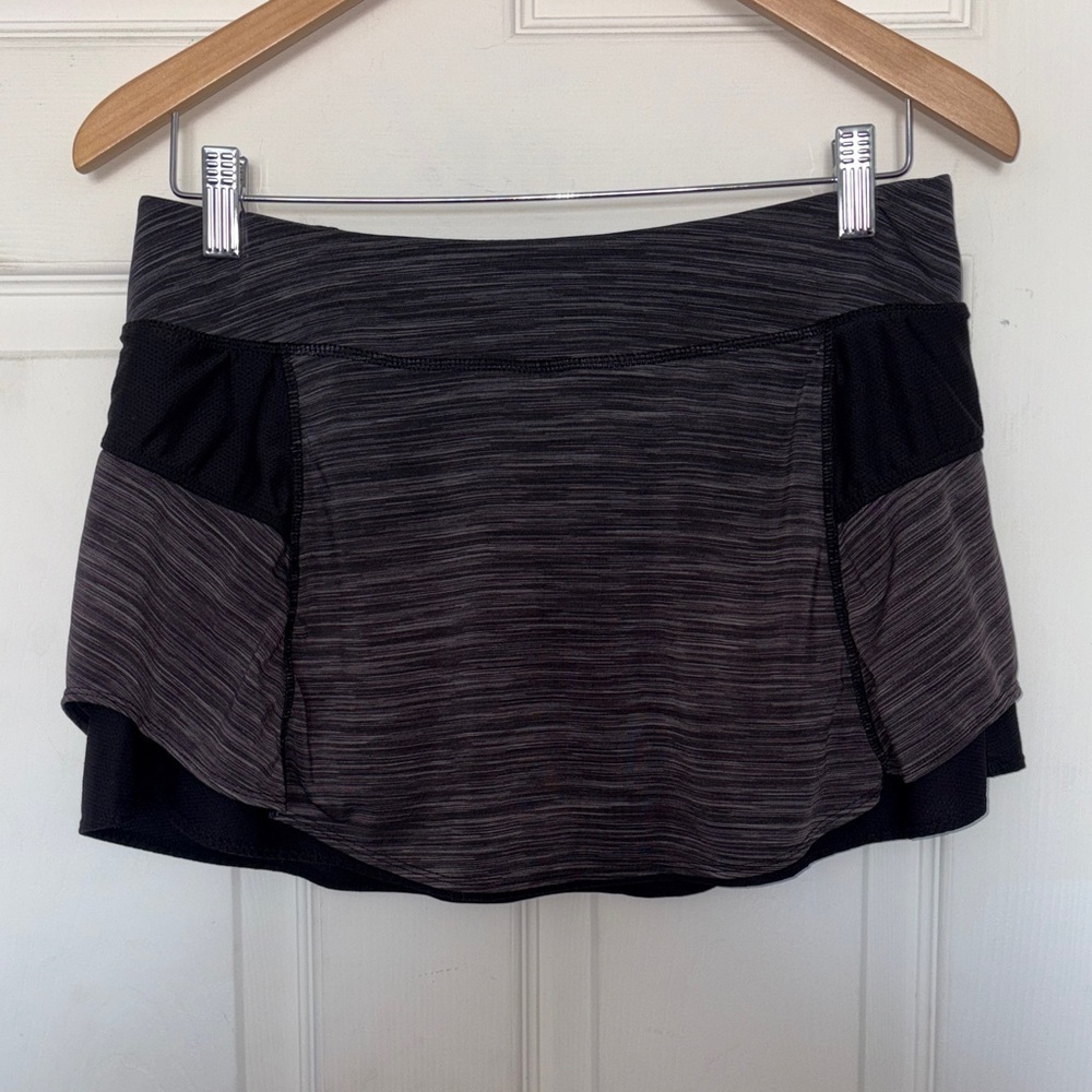 Athleta Bustle Skort Skirt Black Spacedye Size M